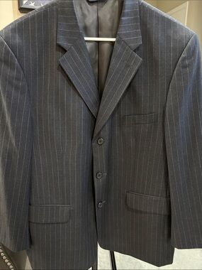 Stafford Men's Charcoal Pinstripe Suit Jacket